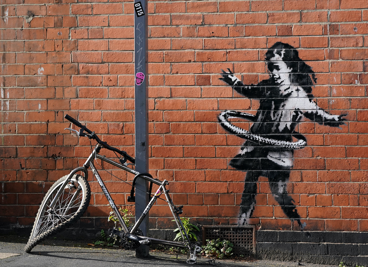 Banksy's mural in Nottingham appeared last fall.