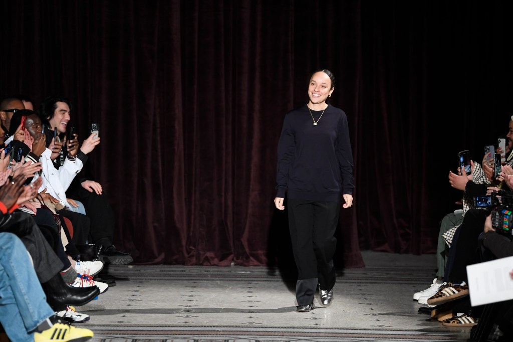 Grace Wales Bonner on the runway at Wales Bonner Men’s Fall 2024 as part of Paris Men's Fashion Week held on January 17, 2024 in Paris, France.