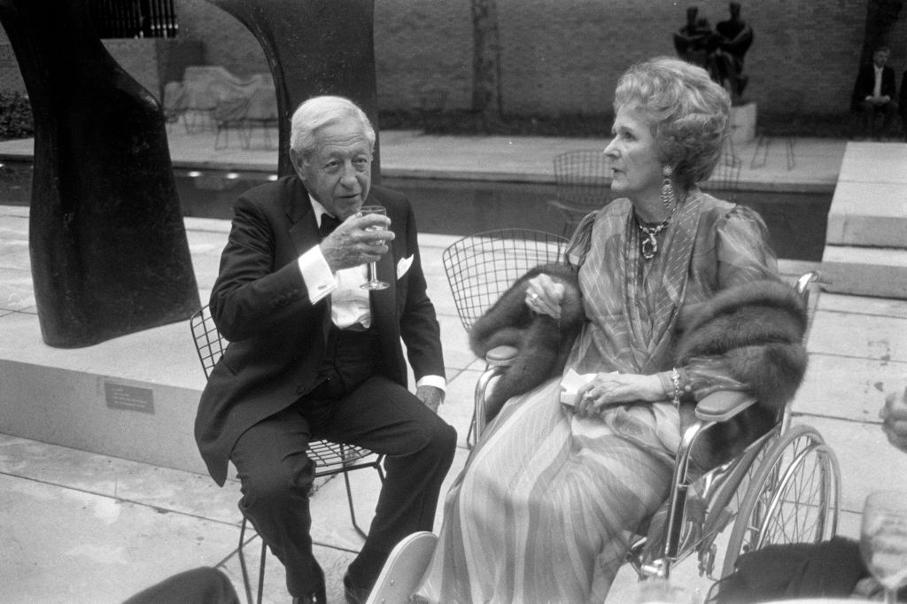 William S. Paley and Betsy Cushing Roosevelt Whitney attend an event at the Museum of Modern Art in New York City on June 27, 1984. (Photo Sonia Moskowitz/Variety/Penske Media via Getty Images)